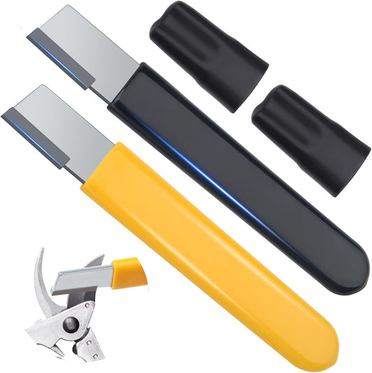 2PCS Garden Tool Sharpener, Blade Sharpener Stone for Garden, Shear Scissor Sharpener, Pruner (2, Yellow+Black)
