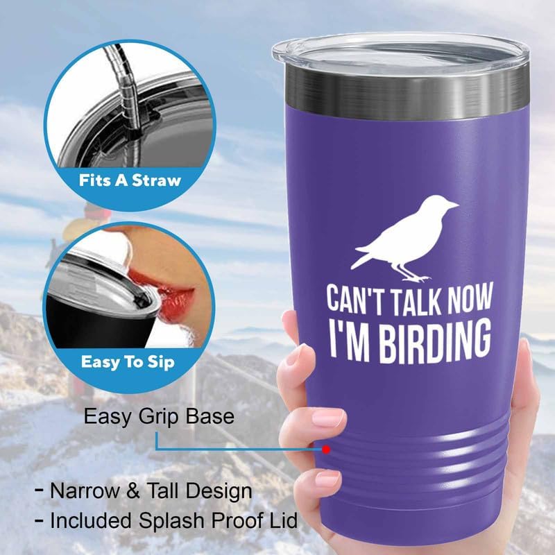 Birding Purple Edition Viking Tumbler 20oz - I'm birding - Bird Feeder Backyard Birdwatcher Gifts Birding Bird Lover