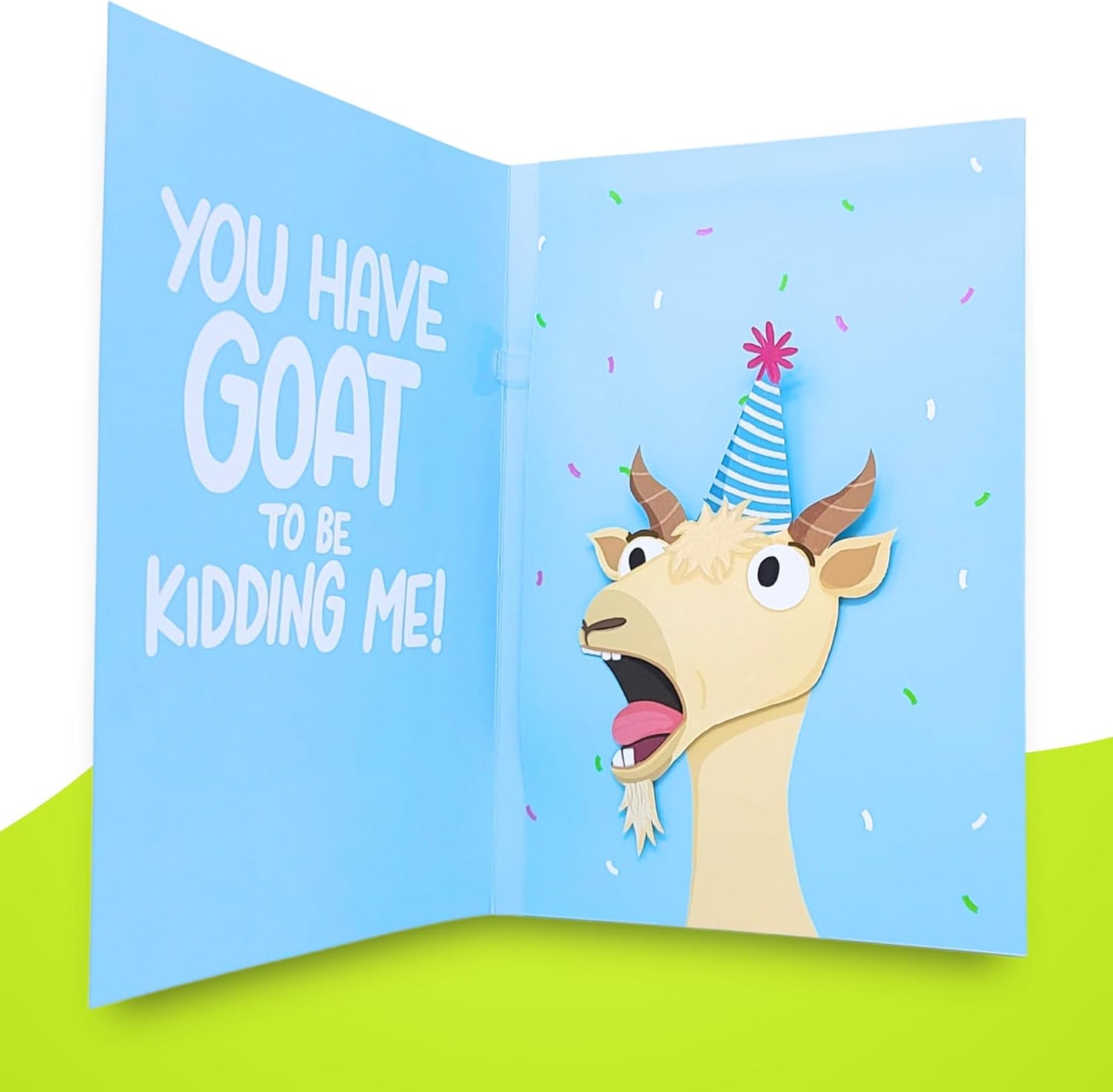 Good Egg Greetings Screaming Goat Birthday Card - Funny Birthday Card for Men Women Kids - Screaming Goat Meme Sound and Shaking Head Motion Bday Greeting Cards 5.25 x 8.18 Inch