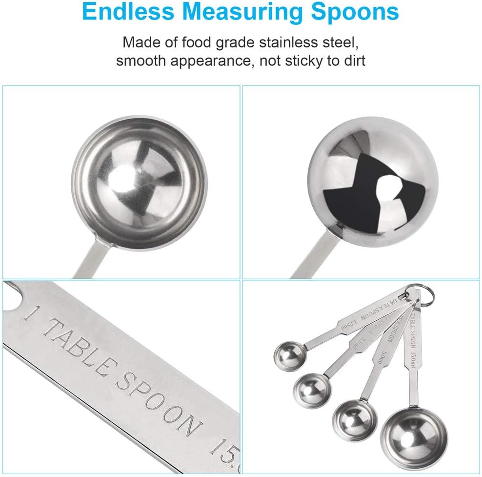 5PCS OstWony Measuring Spoons Set, Includes 1/8 tsp, 1/4 tsp, 1/2 tsp,