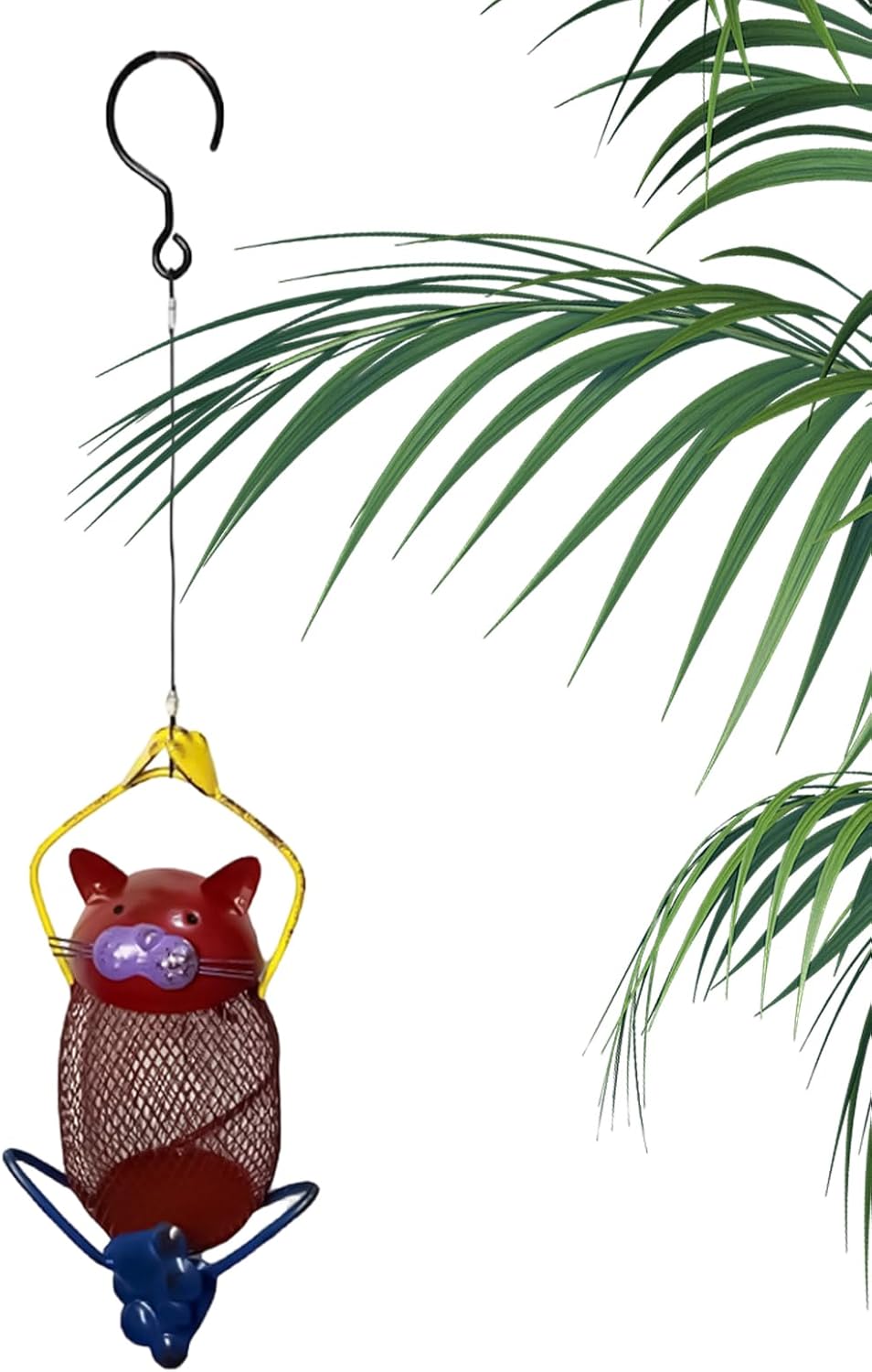 Metal Bird Feeder - Cat-Shaped Metal Frame Station - with Hook Squirrel Proof Heavy Duty Bird Feeders for Outside - for Outside Garden Yard Wildlife Observation