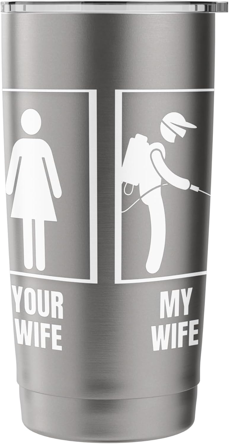 Pest Control Your Wife My Wife Husband Funny Exterminator Stainless Steel Insulated Tumbler