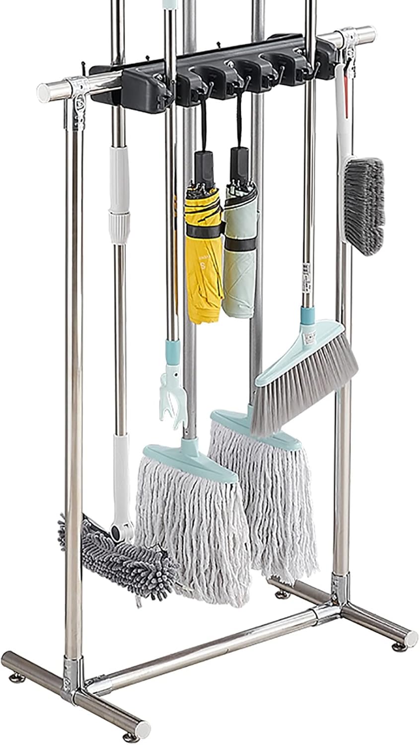 Mop Drain Rack Storing Large Long Tools for Garden Garage Schools Hote