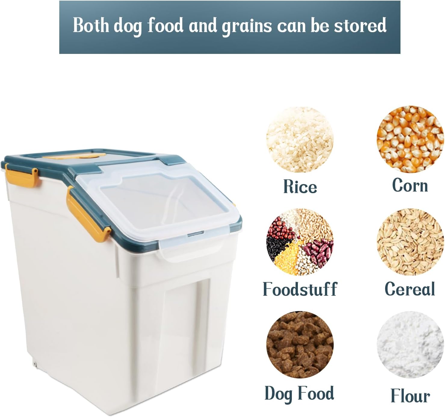 Large Flour Storage Container Bin 50lb, 2Pack Airtight Rice Storage Co