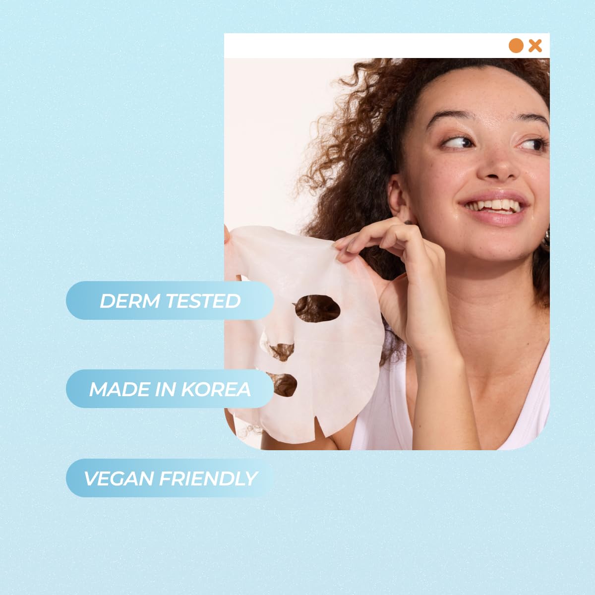 Vitamasques Biodegradable Coconut Face Mask, Hydrating Hyaluronic Acid