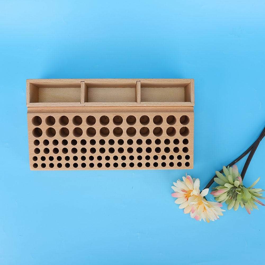 GLOGLOW Leather Tool Holder, 98 Holes Wooden Leather Tools Storage Box