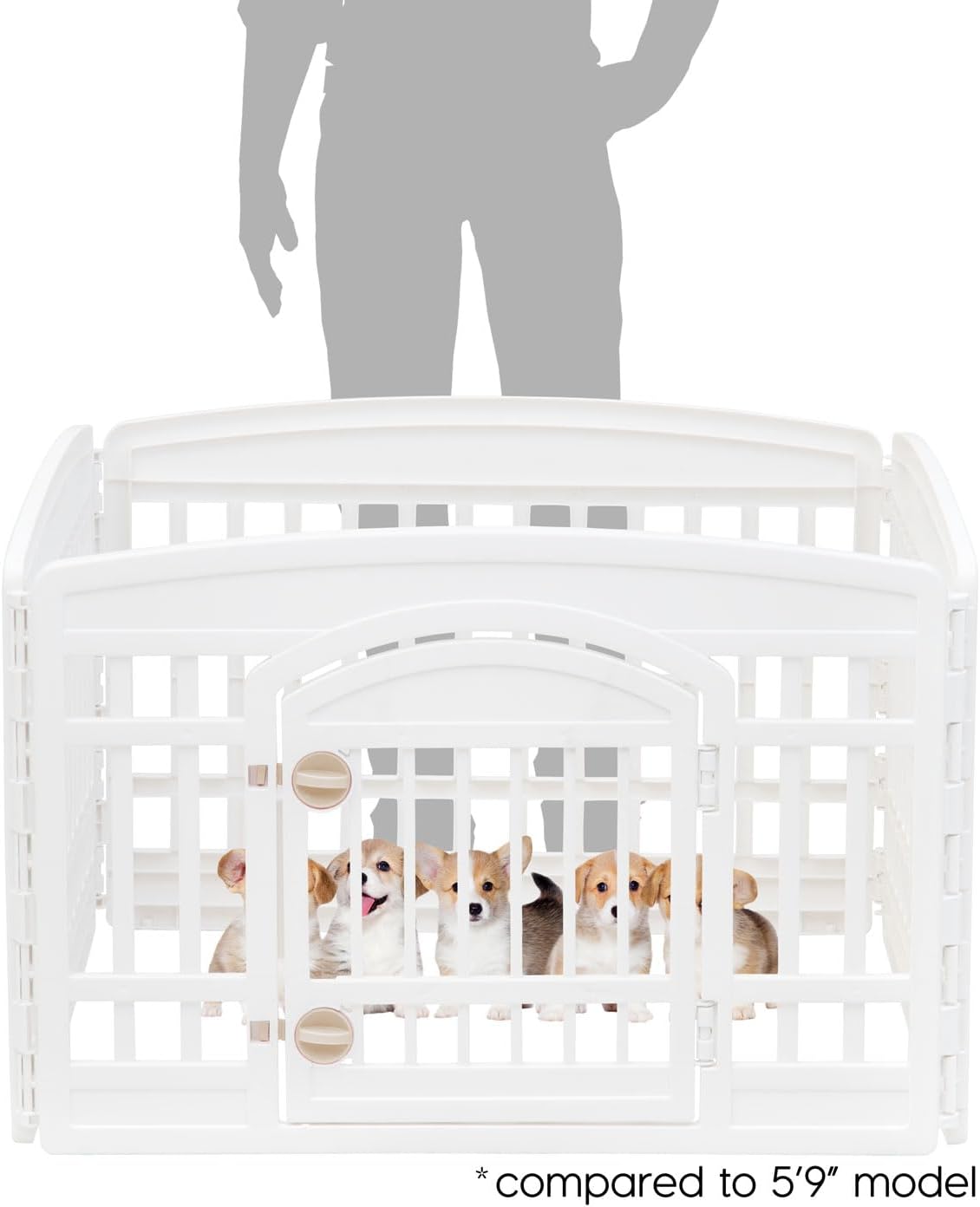 IRIS USA 24" Dog Playpen 4-Panel Pet Exercise Pen with Door Gate 35 x 
