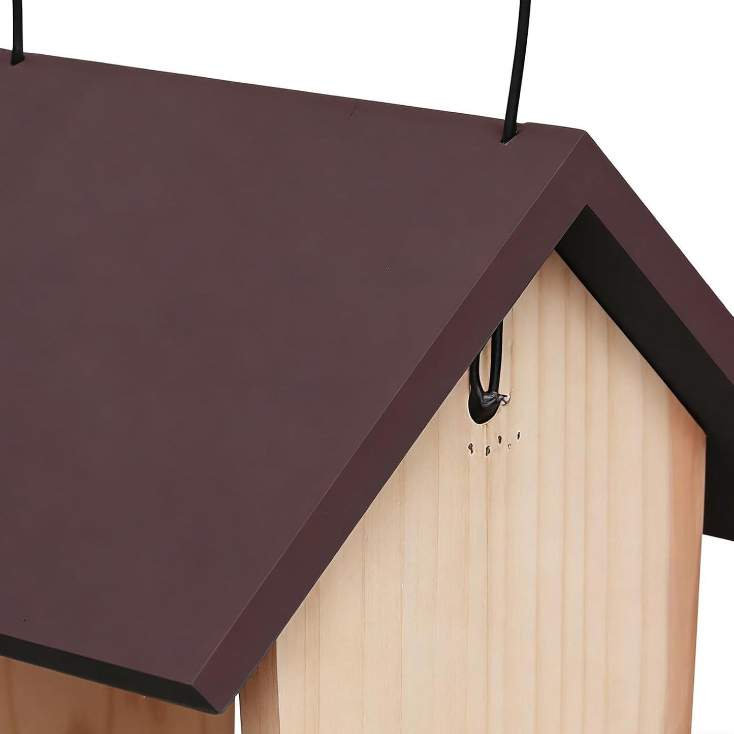 Standing Bird Feeder - Wooden Pole Design, Treat Bowl with Hanging Rope, Bird House with Stable Base, Garden Accessories, Feeding Station for Backyard Patio, 8.07 x 6.50 x 8.27 inch