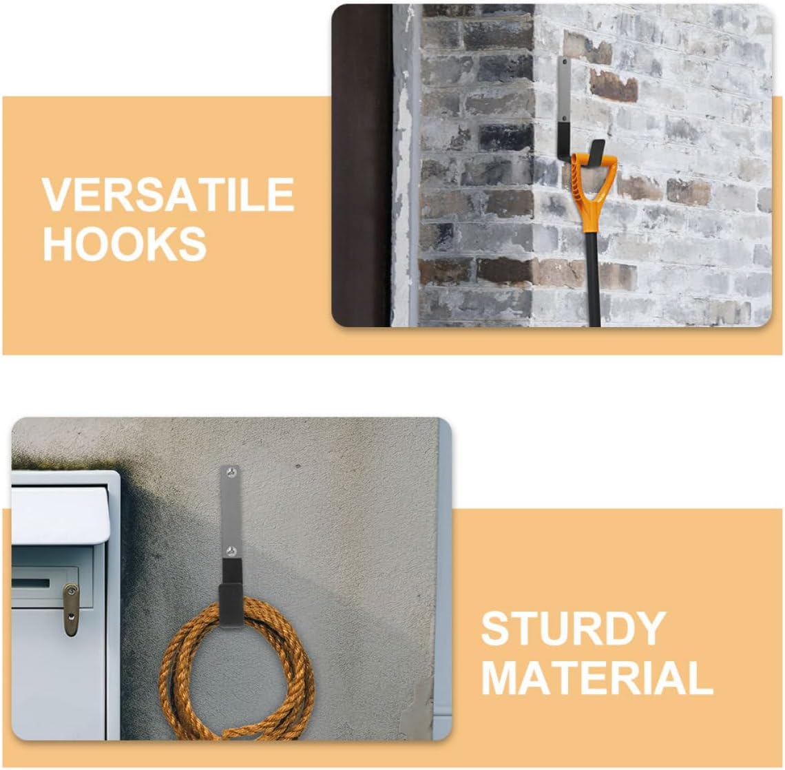 PRETYZOOM Heavy Duty Steel Garage Storage Hooks Wall Mount Tool Organizer U-Shaped Hooks for Garden Tools and Bicycle Equipment Medium Size 2pcs