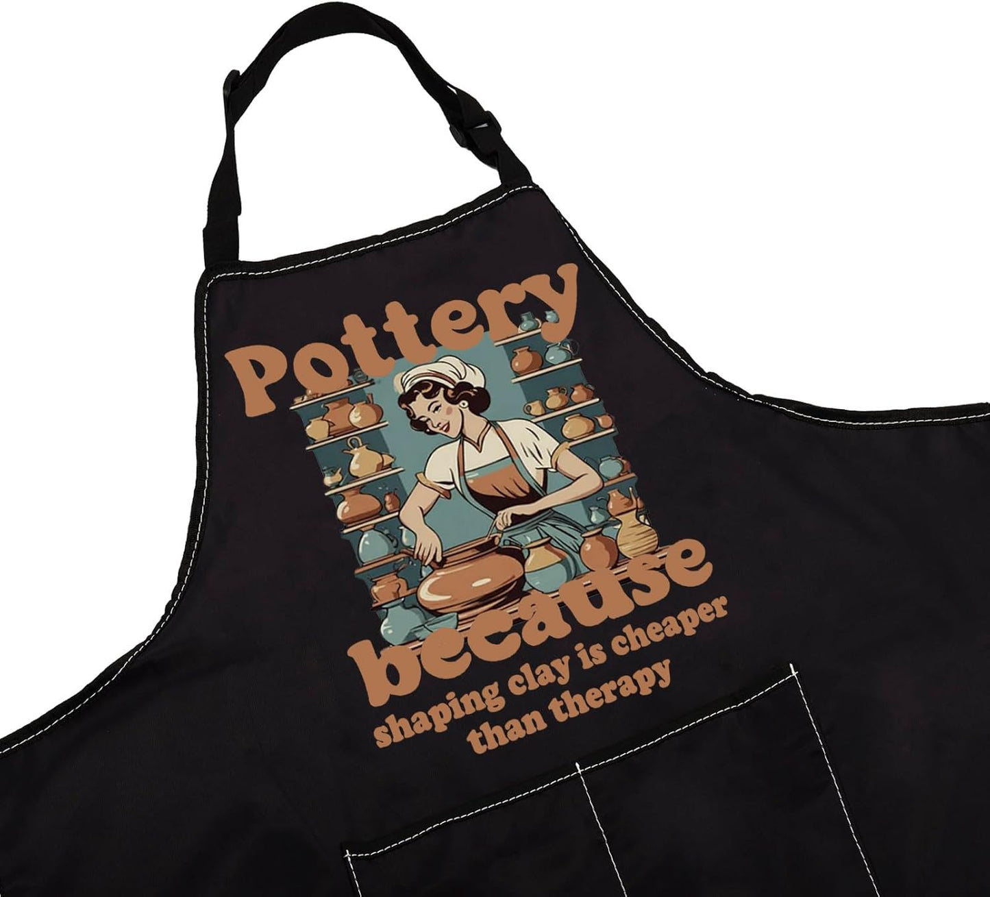 WCGXKO Pottery Gift Ceramic Artist Gift Funny Pottery Kitchen Apron Clay Maker Merch for Pottery Lover