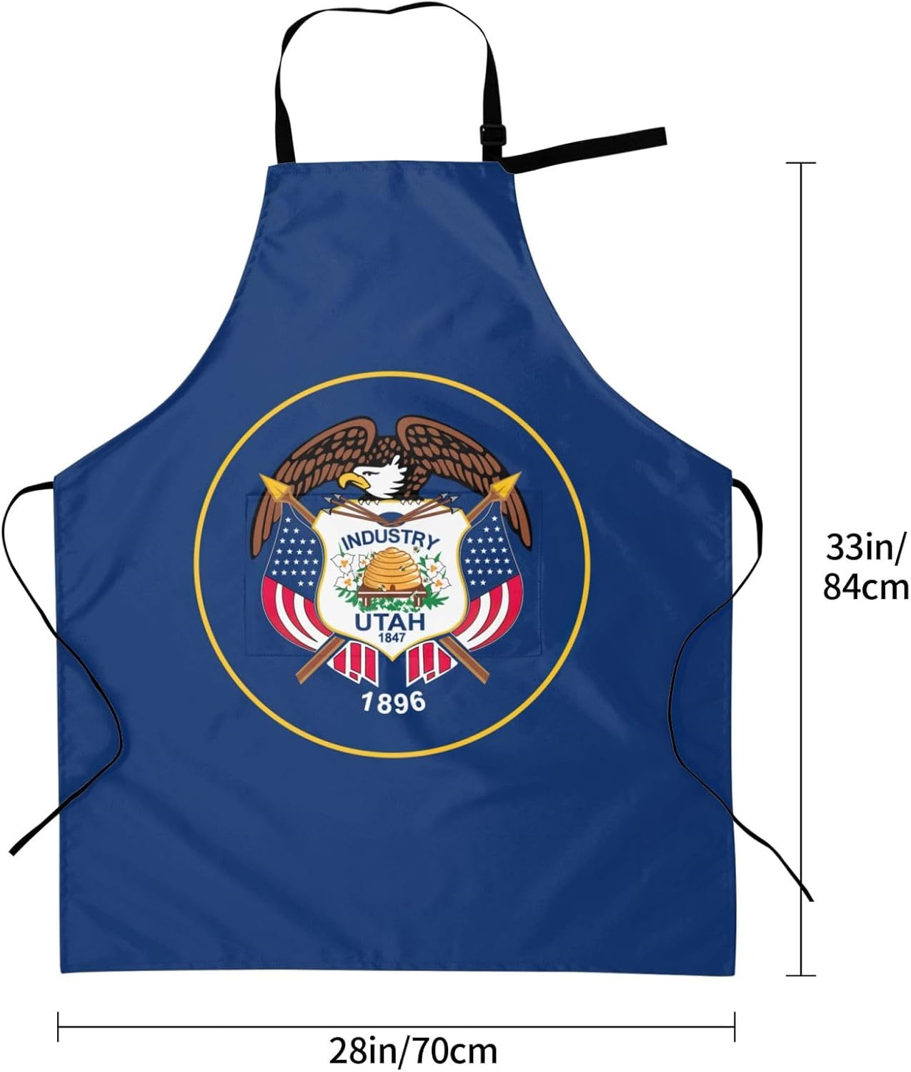 YANYU Utah Flag Print 28x33 In Kitchen Apron Stylish Chef Apron with P