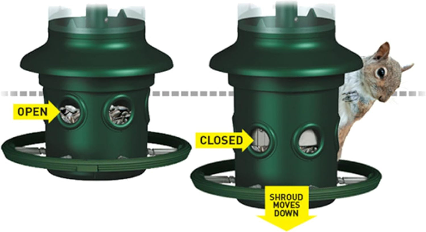 Brome,Squirrel Buster Plus 6"x6"x28" (w/hanger) Wild Bird Feeder with Cardinal Ring and 6 Feeding Ports, 5.1lb Seed Capacity, 2 Pack