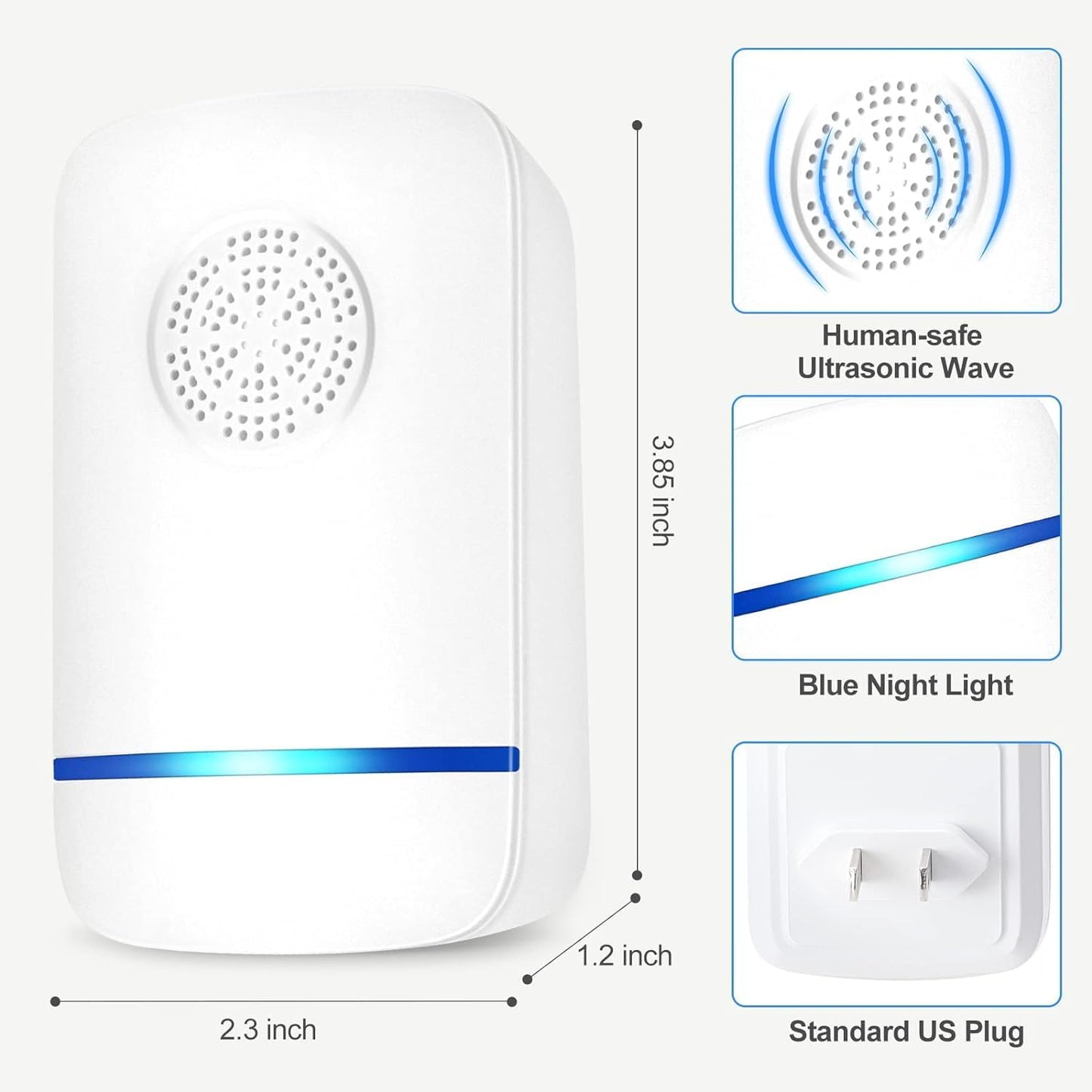 Ultrasonic Pest Repeller 6 Packs, Pest Repellent Ultrasonic Plug in In