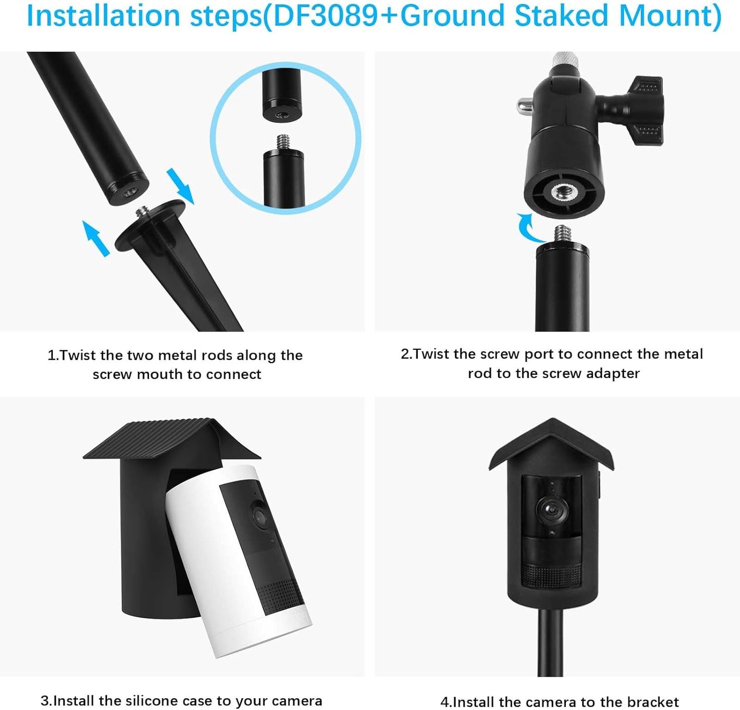 Aobelieve Ground Stake Mount Stand with Silicone Birdhouse Cover Skin 