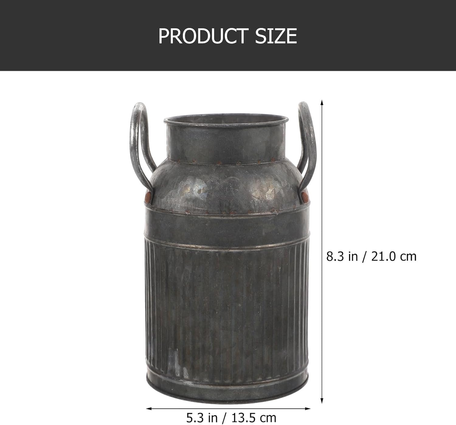 Vintage Metal Flower Bucket Planter, Rustic Decorative Floral Vase for