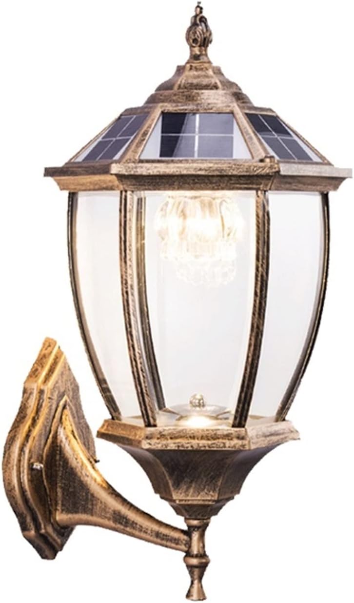 Solar Wall Lamp Outdoor Waterproof Garden Light Fence Porch Lighting Street Decor Lantern for Balcony/Yard/Stairs/Fence