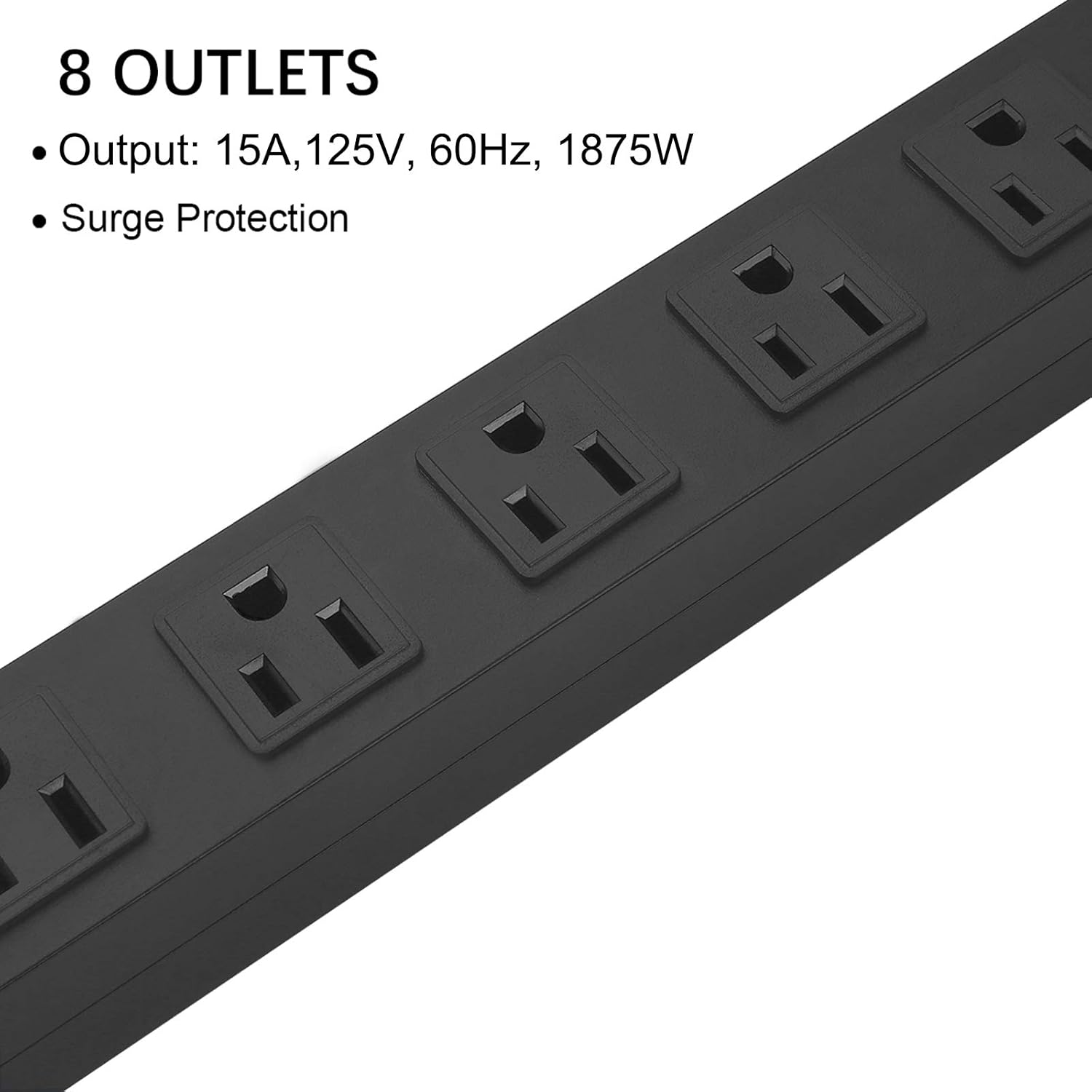 HHSOET Metal 8 Outlet Mountable Power Strip, Wall Mount Outlet Heavy D