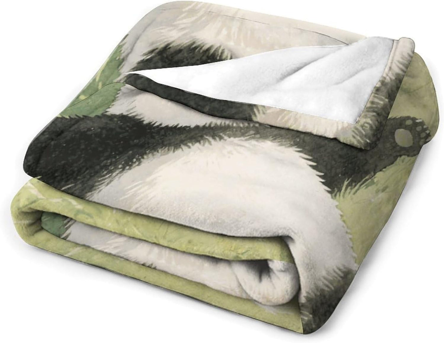 Custom Panda Lying on The Lawn Flannel Fleece Throw Blanket 30x40 Inch Soft Cozy Throws for Couch Sofa Bed Farmhouse Blankets Comfort Decorative Bedtime Blanket Lightweight All Season Easy Care