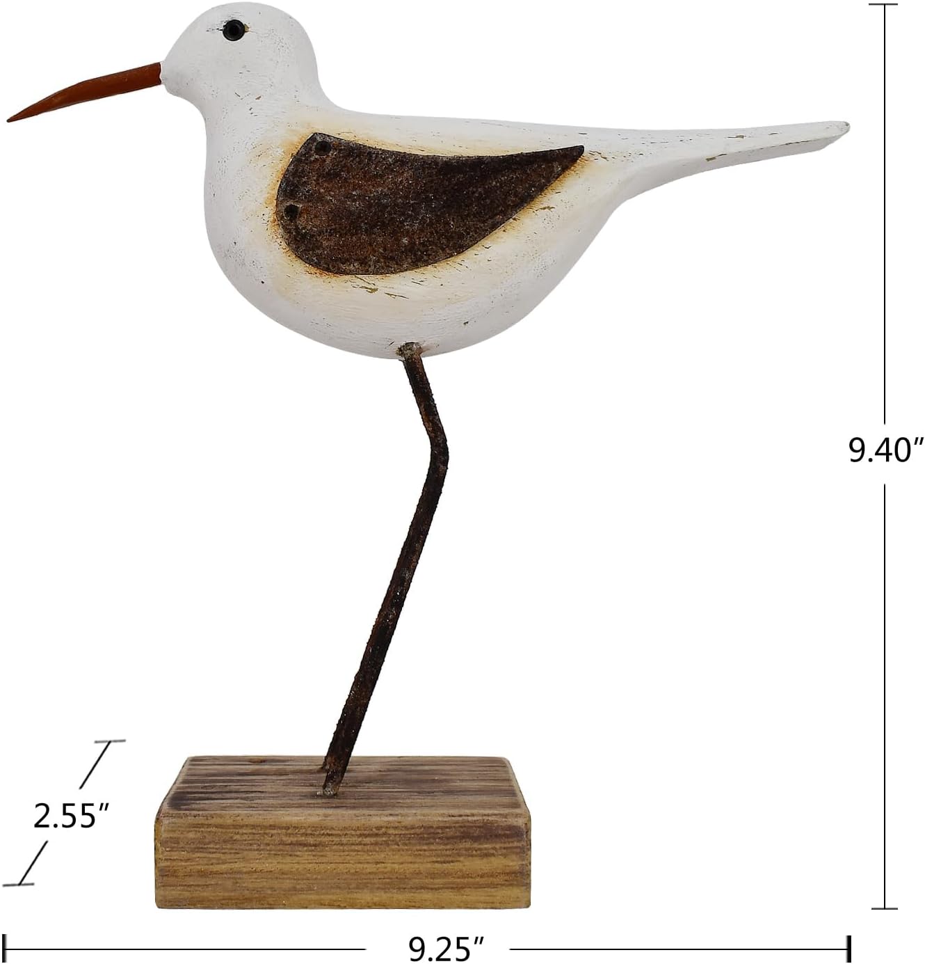 Aecipl Wood Bird Statue Standing Seagull Nautical Decor Coastal Birds 