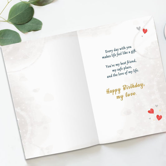 Funny Birthday Card Gifts for Husband from Wife, Happy Birthday Decorations for Men-8x5.3 Inches, Double-Sided