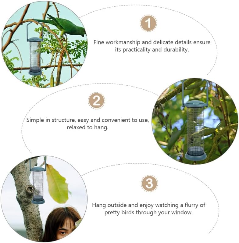 2pcs Outdoor Bird Feeder Grease Container Metal Bird Tube Feeder Metal s Food Container Suet Automatic Pet Resting Tool Hanging Plastic