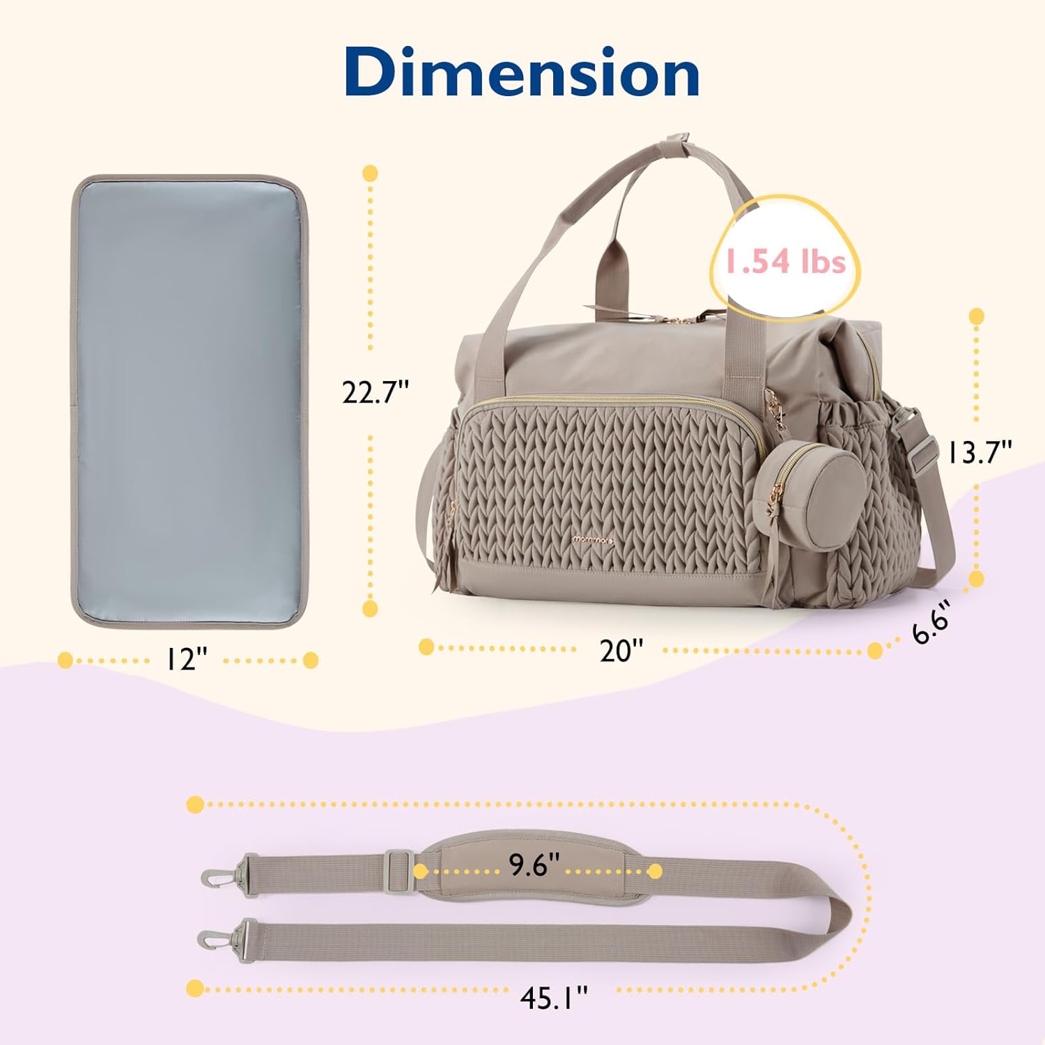 mommore Diaper Bag Tote, Large Capacity Travel Diaper bags, Hospital B