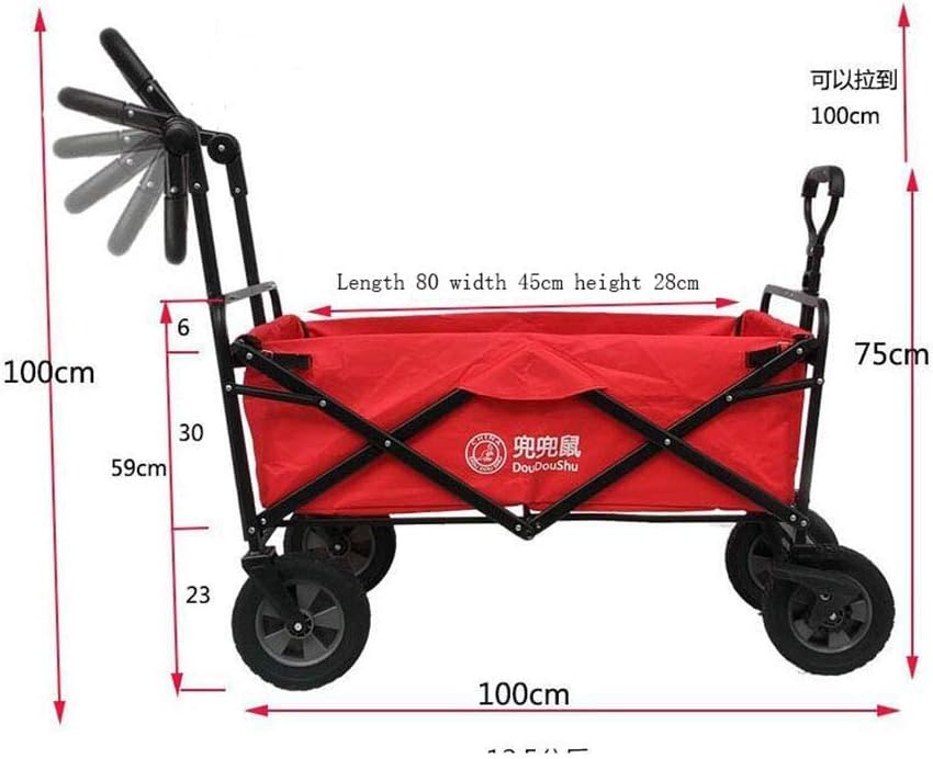 Folding Trolley,Foldable Pull Wagon Hand Truck Garden Transport Cart Collapsible Portable Folding Cart for Outdoor Camping BBQ Gardening Shopping Beach Sport(B)(C)/B
