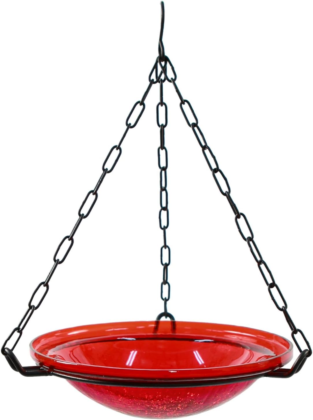 12" Red Hanging Birdbath