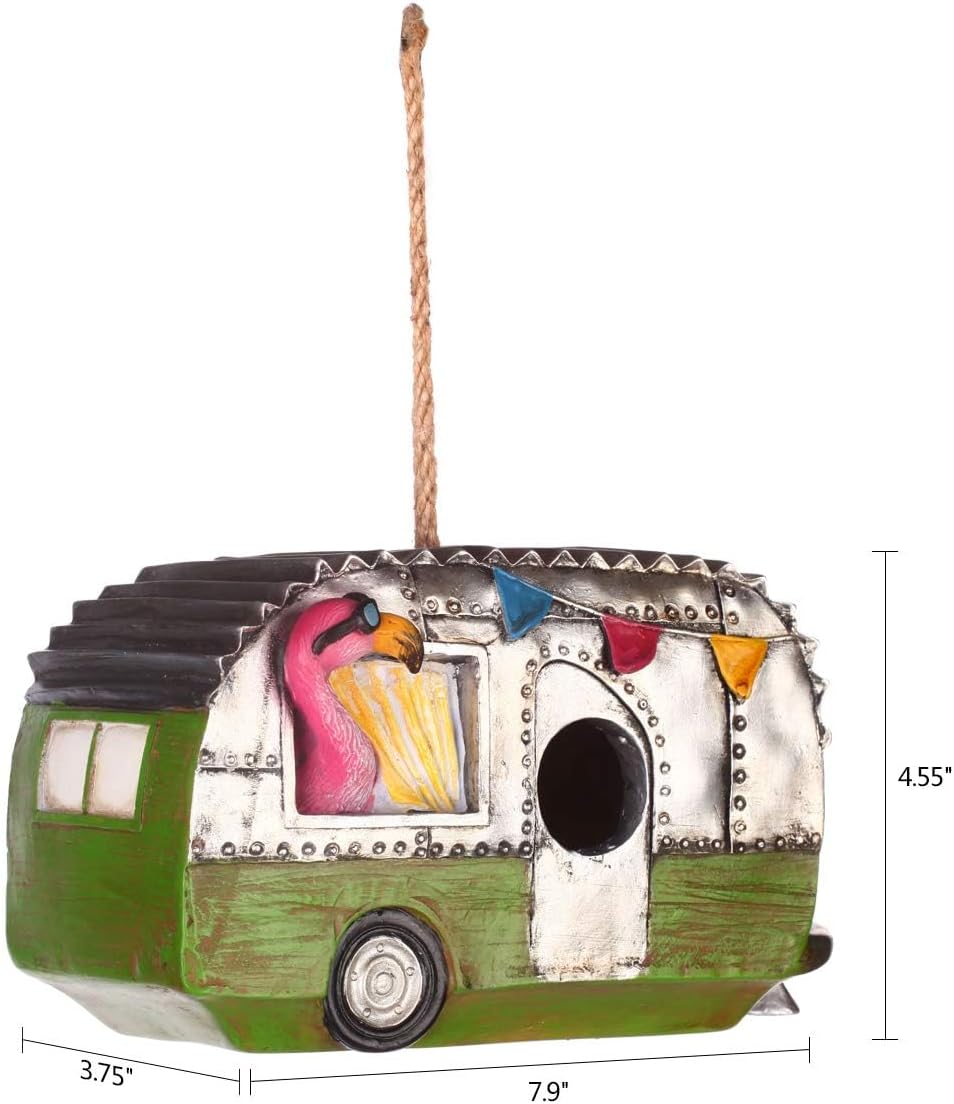 Birdhouse for Outside Garden and Yard, Hanging Birdhouse for Blue Bird, Sparrow, Chickadee, Flamingo