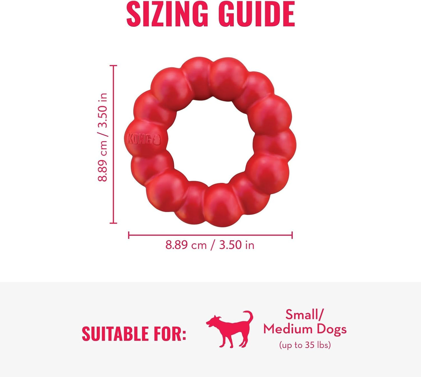 KONG Ring - Natural Rubber Ring Toy for Healthy Chewing Habits - Chew 