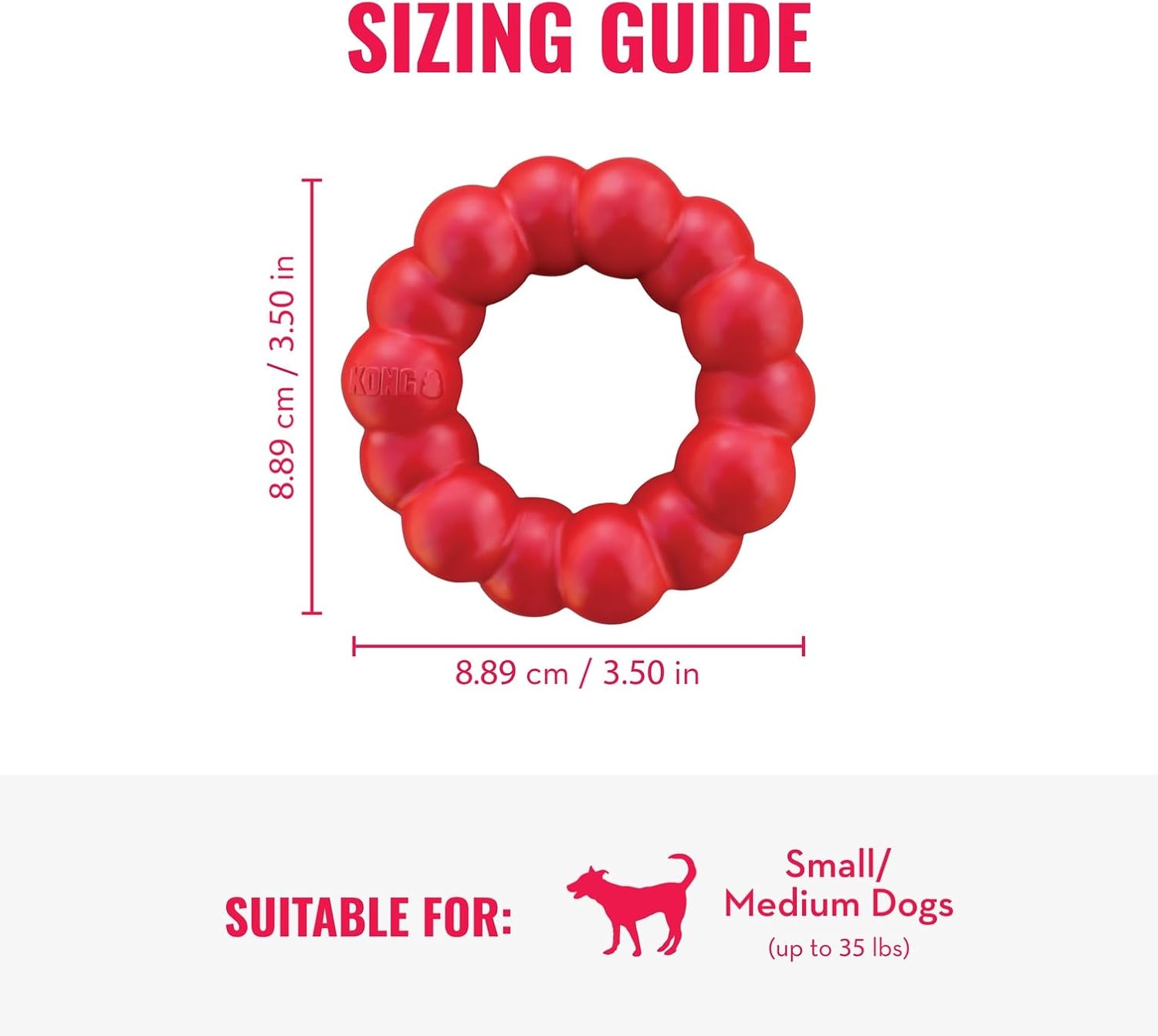 KONG Ring - Natural Rubber Ring Toy for Healthy Chewing Habits - Chew 