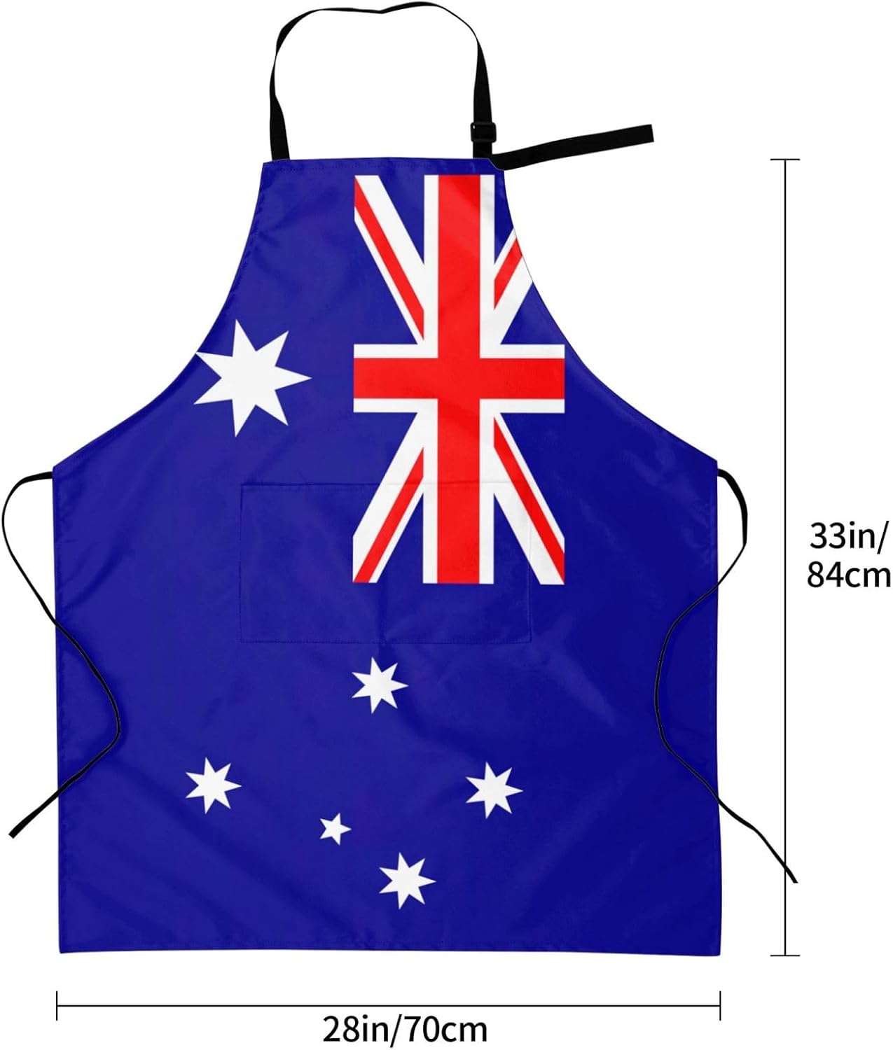 Australian flag print Waterproof chef's apron with pocket apron for kitchen cooking baking barbecue and gardening