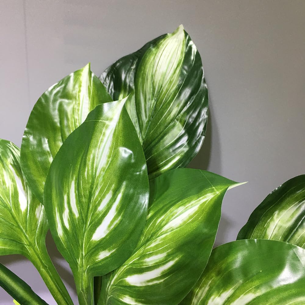 2Pcs Artificial Halcyon Hosta Perennial Plants 19" Large Faux Cordyline Shade Plant for for Home Garden Office Decoration
