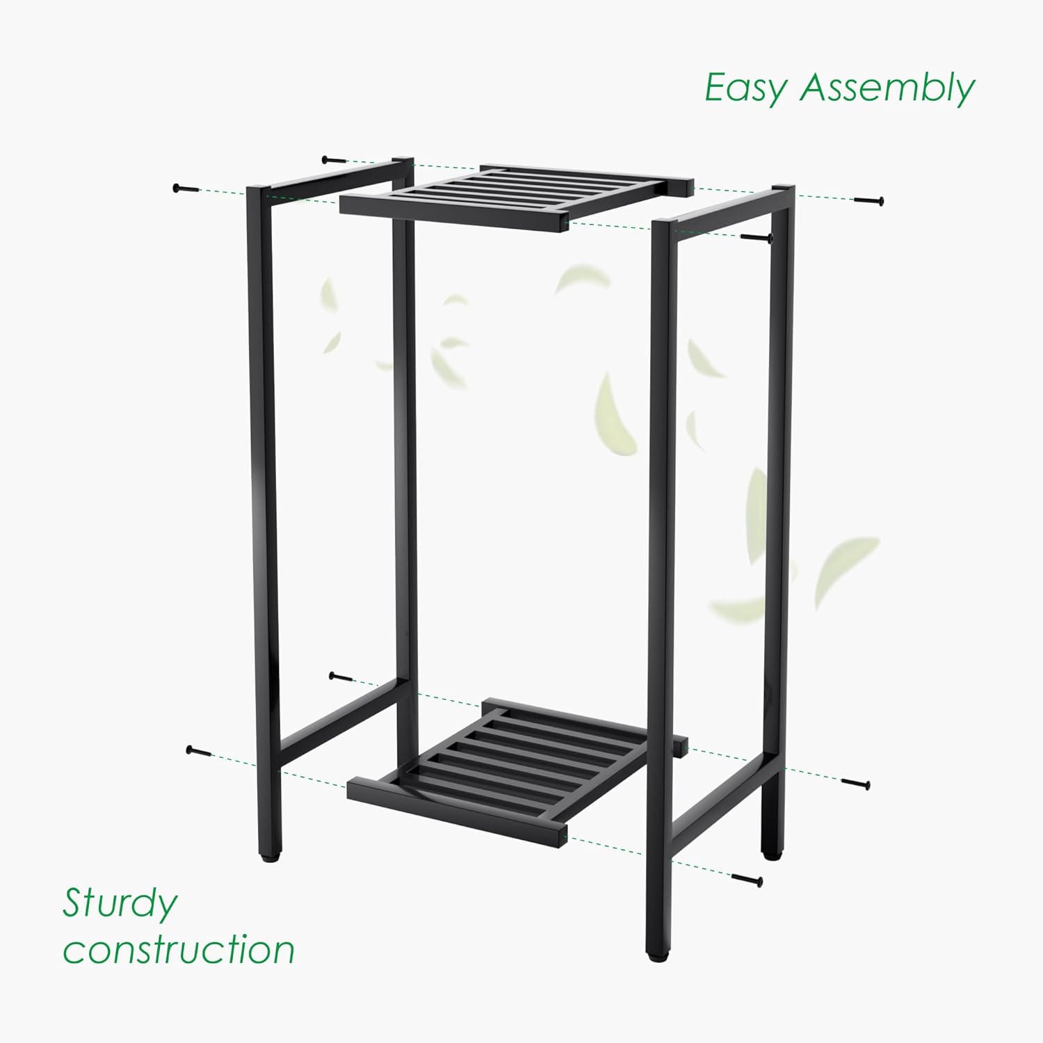 Zhongma 2 Tier 30" Tall Indoor Outdoor Plant Stand, 12 L x 12 W x 30 H