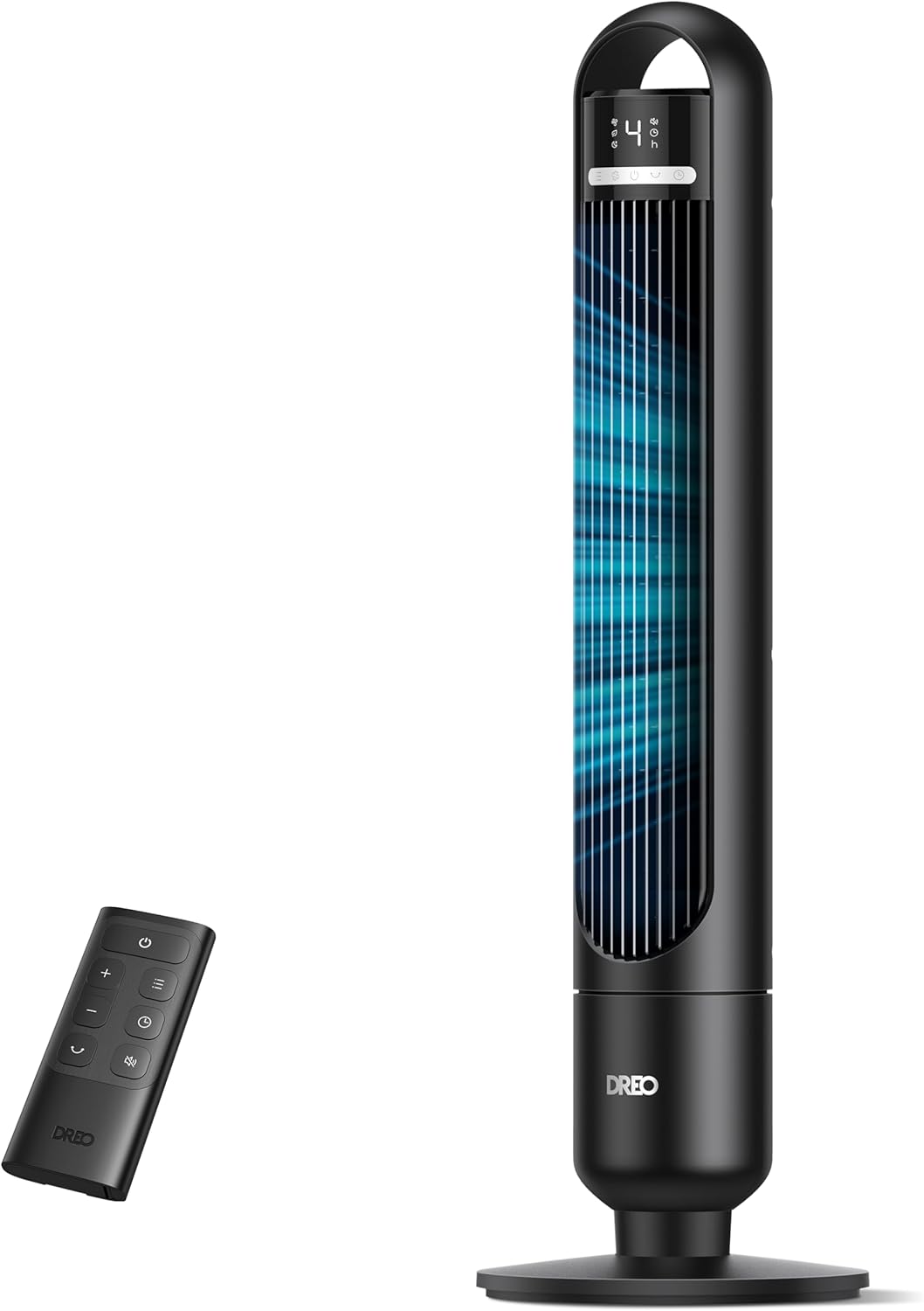 Dreo Tower Fan for Bedroom, 90° Oscillating Standing Fans for Room with 4 Speeds, 3 Modes, 28dB Quiet for Sleep, 25ft/s Velocity, 8H Timer, Remote, Living Room, Office, Home, Black