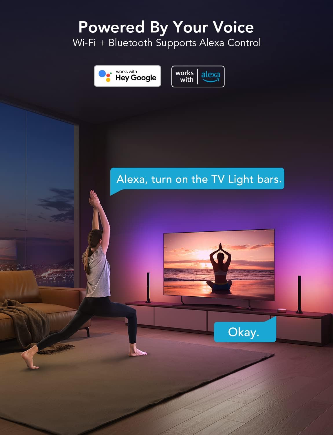 Govee RGBIC Light Bars, 15 Inches WiFi TV Backlight Suitable for 45-70