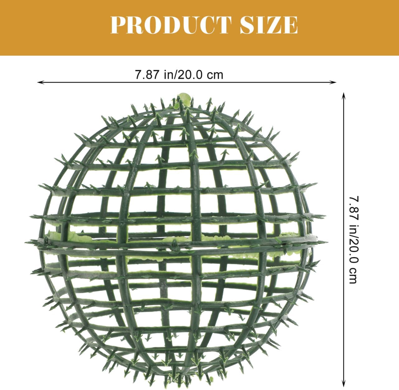 Housoutil 20cm Topiary Ball Frame, 6pcs Plastic Plant Support Cage, Sphere Flower Arrangement Holder for Garden Wedding Outdoor Decor Artificial Greenery Wreath Form Rack DIY Floral Stand