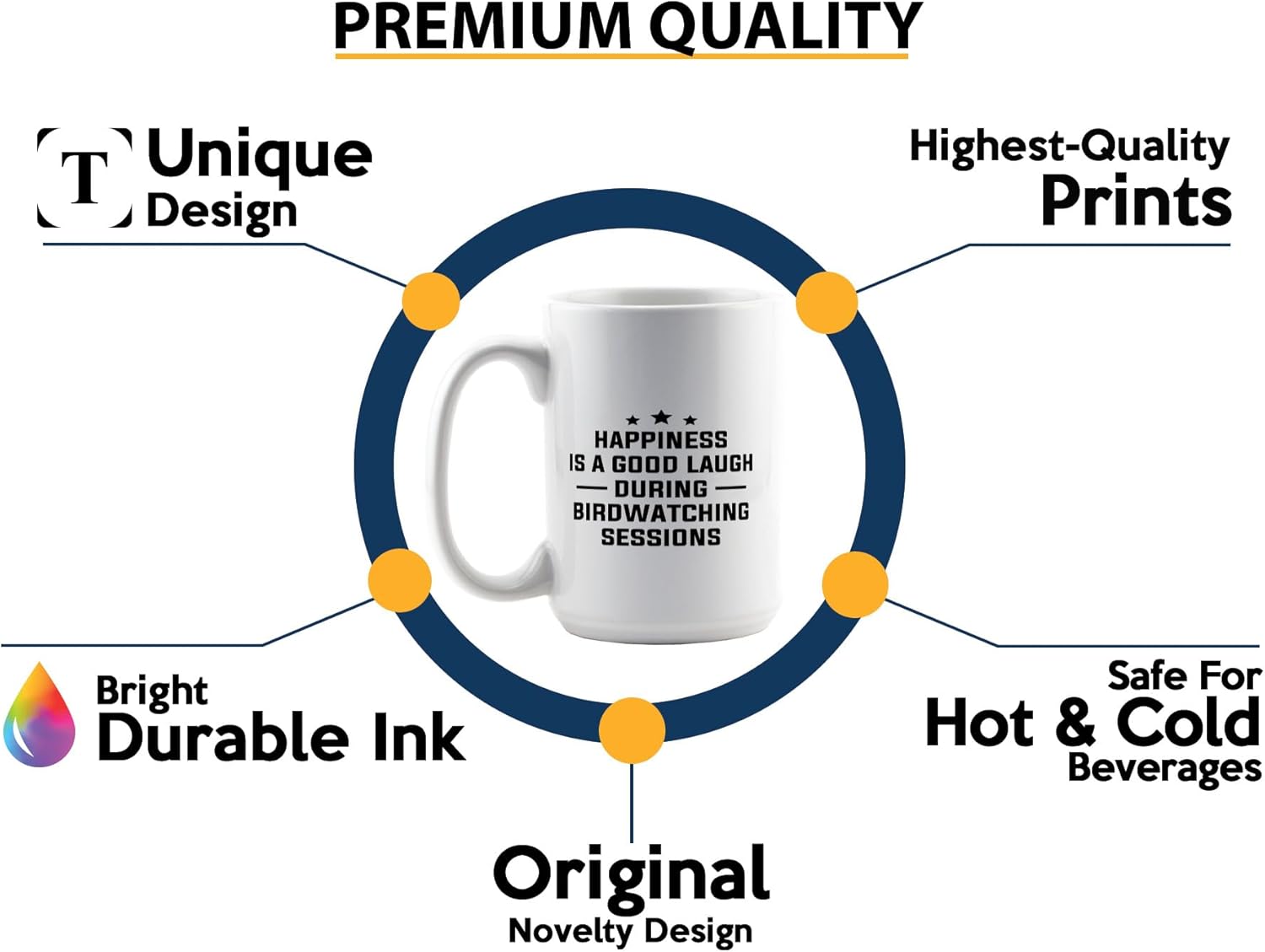 Hobby Coffee Mug 15oz White -Birdwatching Sessions - Bird Feeder Backy