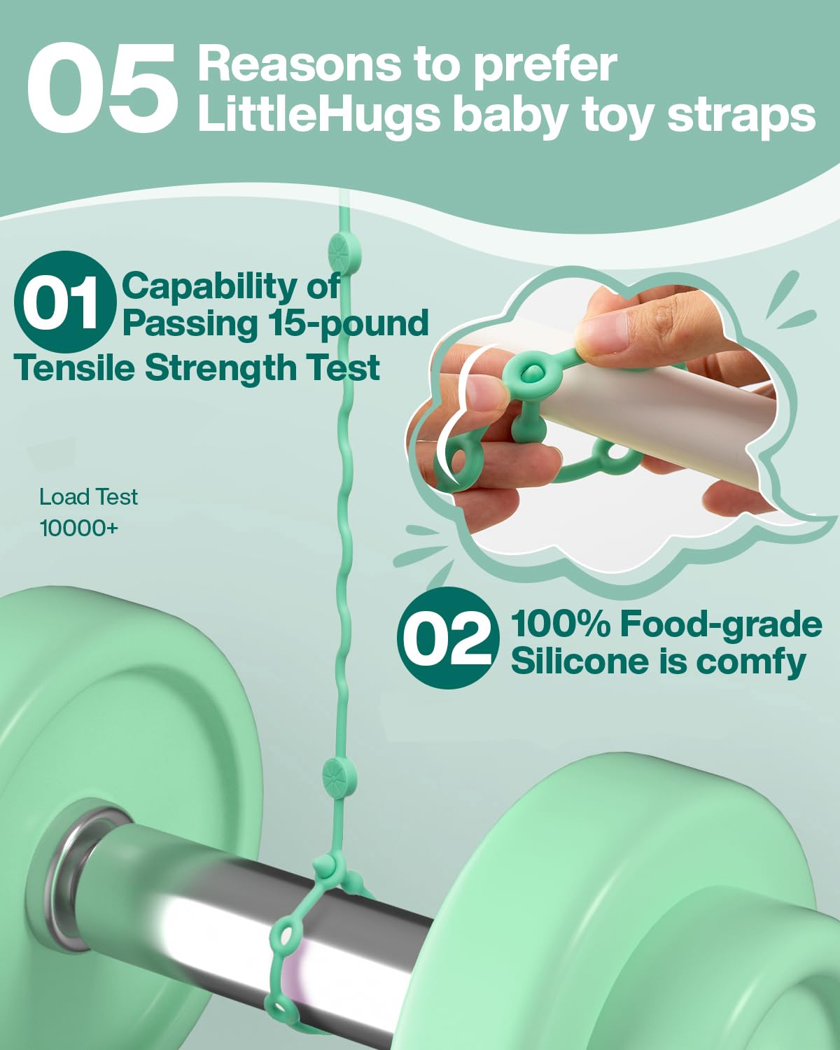 Toy Straps for Baby, 5pcs Adjustable Toy Holder for Stroller Accessori