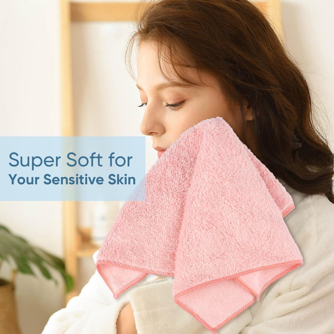 HOMEXCEL Microfiber Washcloths 12 Pack, Highly Absorbent and Soft Face
