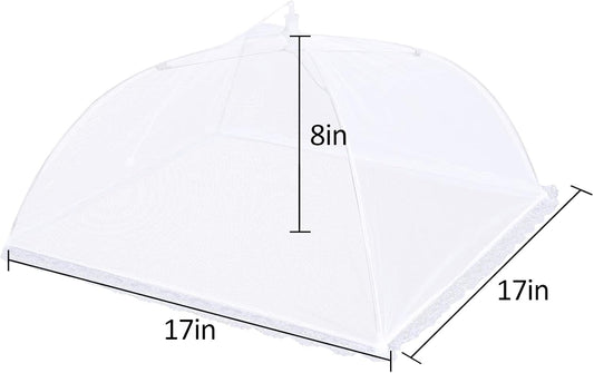 4 Pack Mesh Food Covers 17 inch, Large and Tall Food Covers, Pop-Up Mesh Food Covers Tent Umbrella for BBQs, Outdoors, Screen Tents, Parties Picnics, Fruit Cover