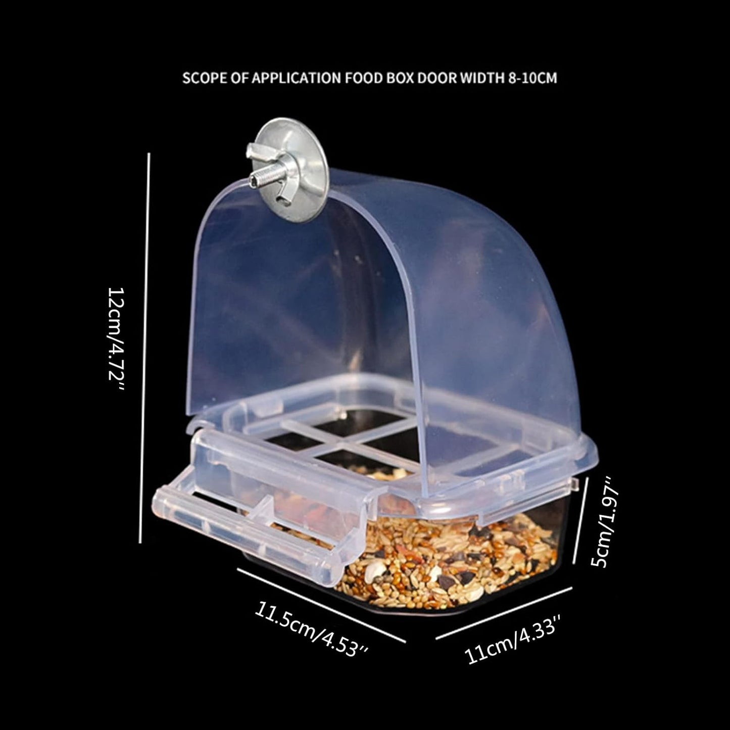 2xClear Bird Supplies Bird Cage Feeder Plastic Easy to Install Use and