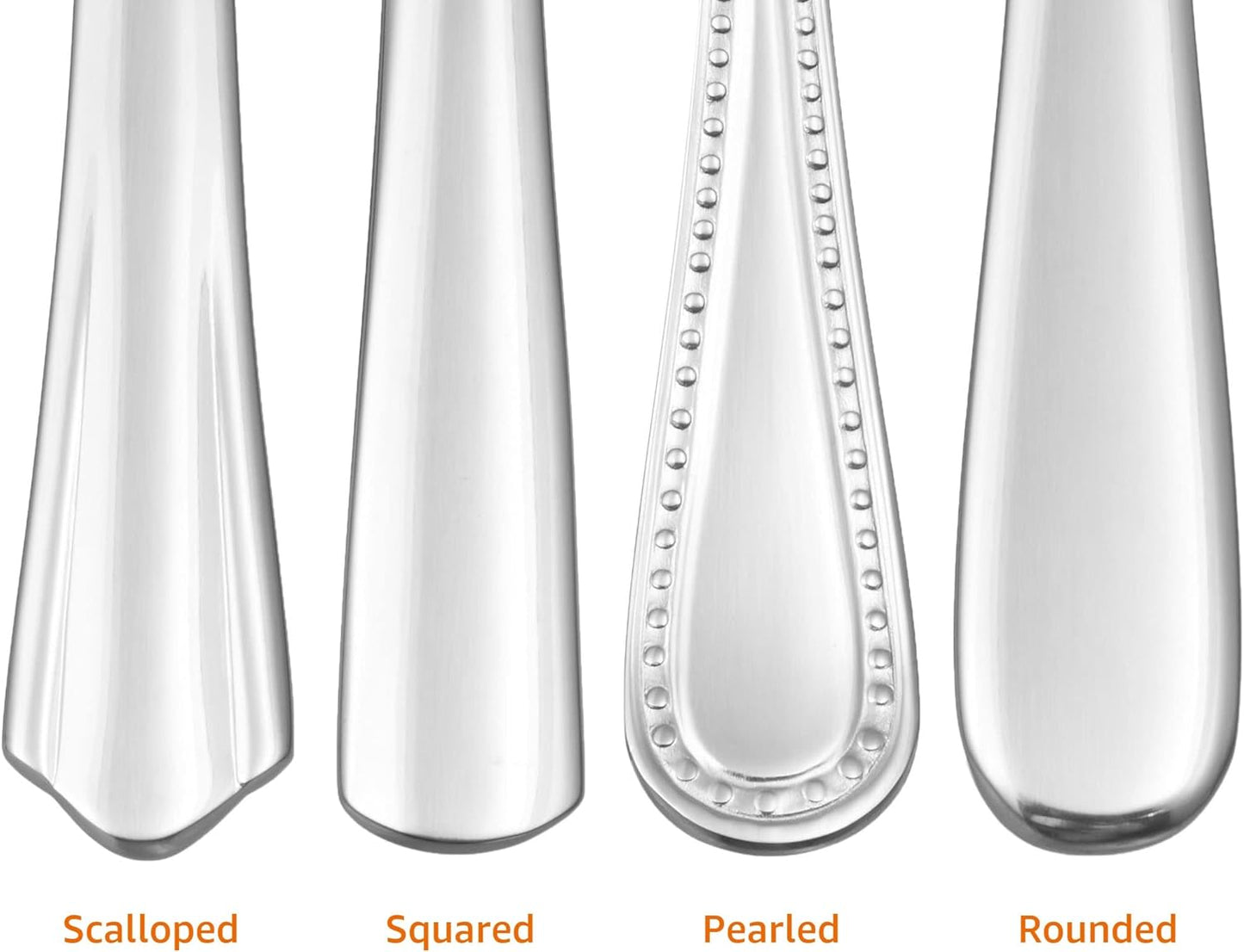 Amazon Basics Stainless Steel Dinner Knives with Round Edge, Silverwar