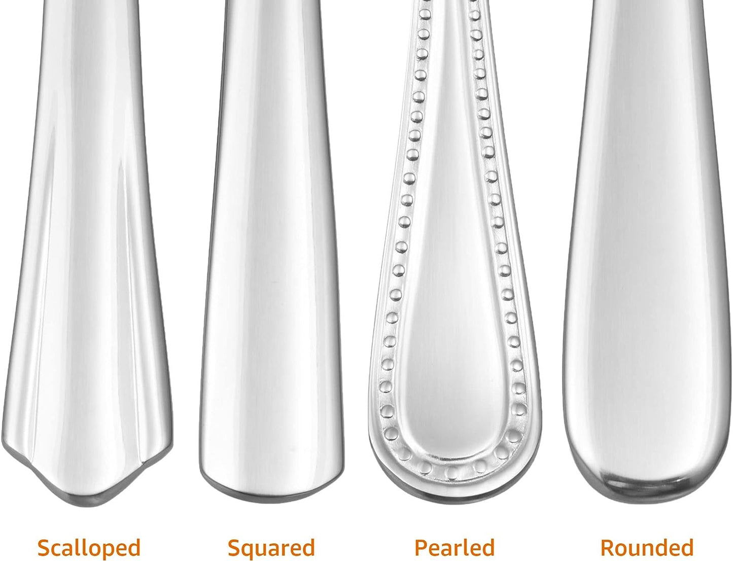 Amazon Basics Stainless Steel Dishwasher Safe Dinner Forks with Scalloped Edge, Well-Balanced Weight, Silver, Pack of 12