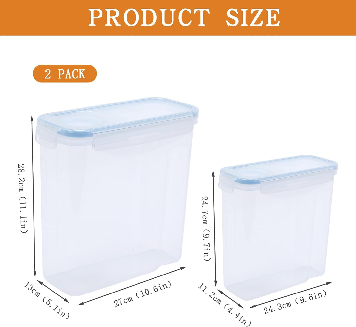 2Pack Dog Treat Container,4L/6L Pet Food Storage Containers with Pour Spout,Airtight Dog Food Storage Container with Lid,Dog Treat Storage BPA Free,Kibble Container,for Pet,Cat,Dog,Bird Seed（Blue）