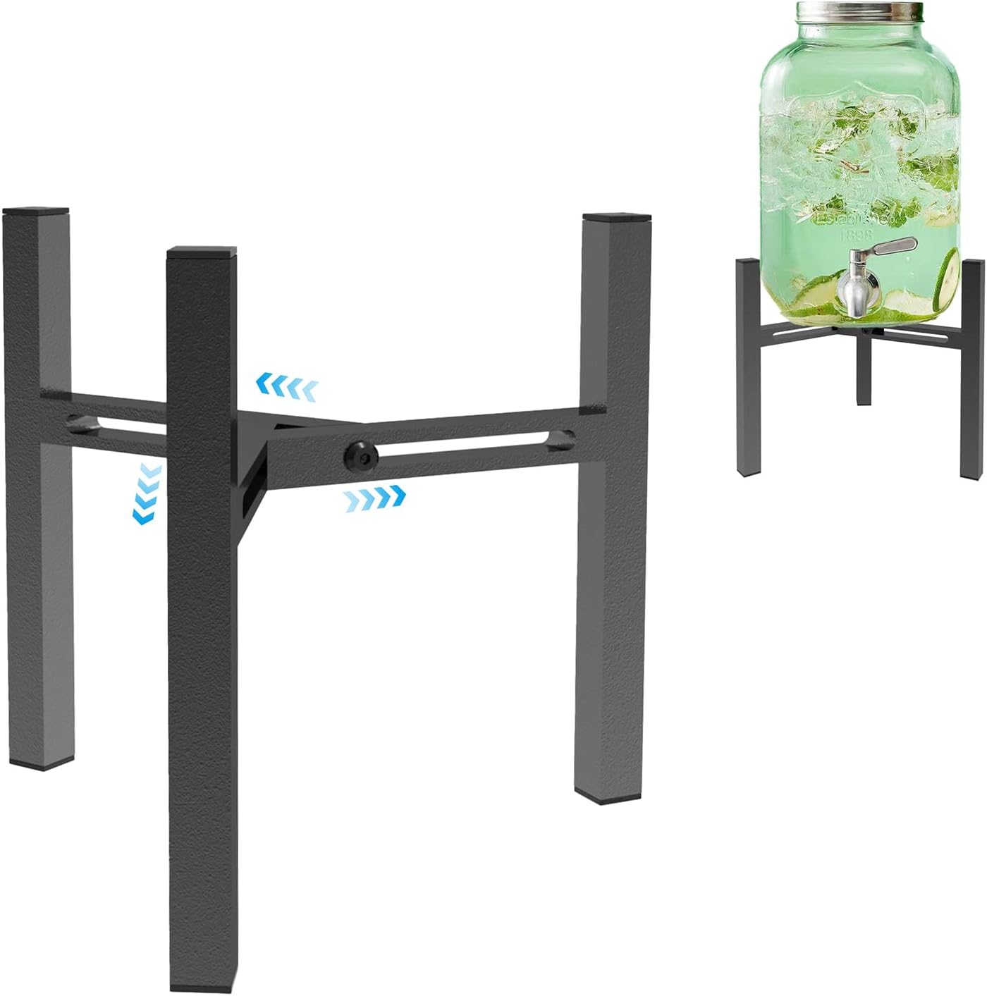 Adjustable Metal Drink Dispenser Stand Holder for 1-1.5 Gallon, Stable