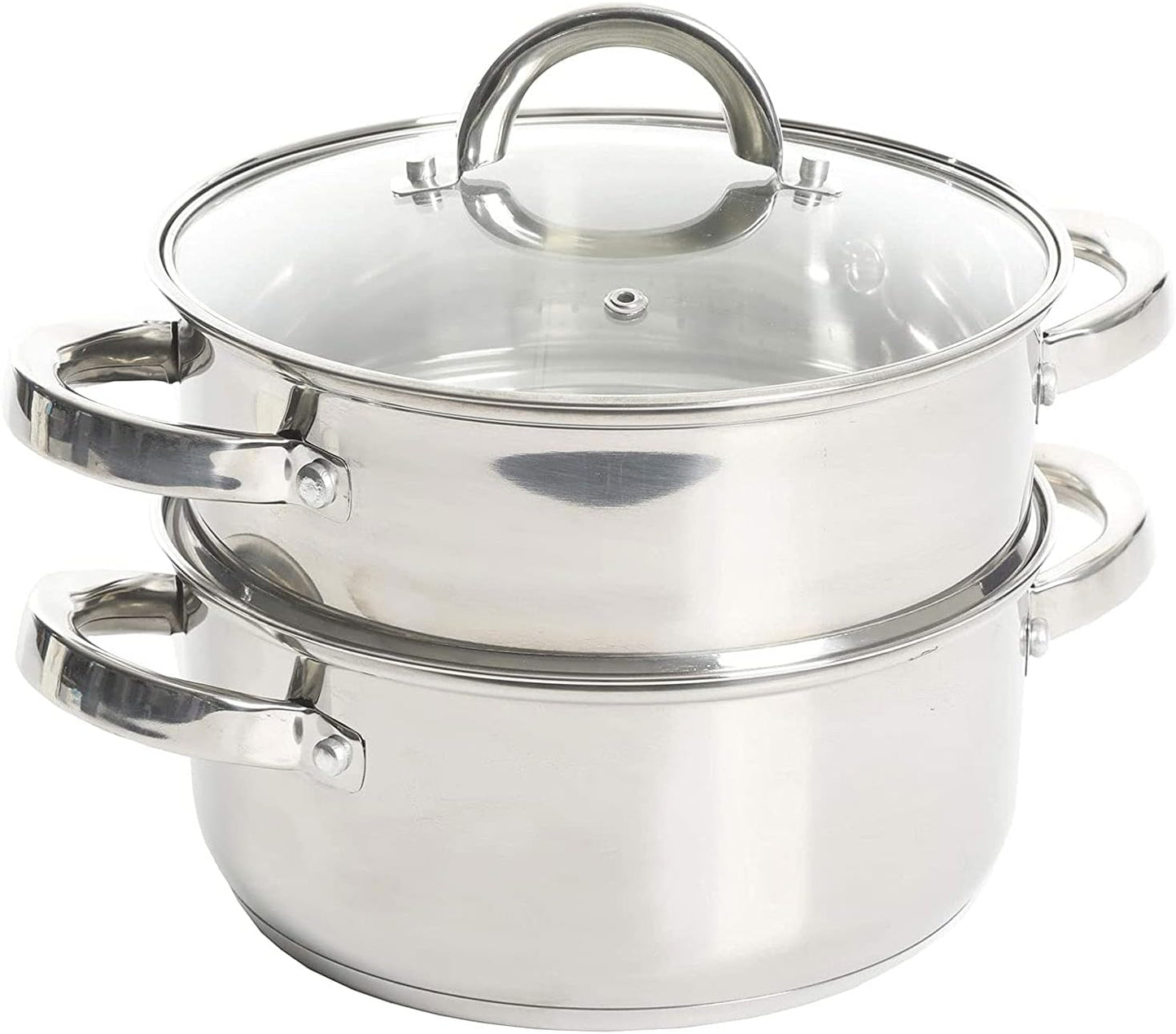 Oster Sangerfield 3.0-Quart Stainless Steel Dutch Oven with Steamer Basket – Durable Kitchen Cookware for Slow Cooking and Steaming
