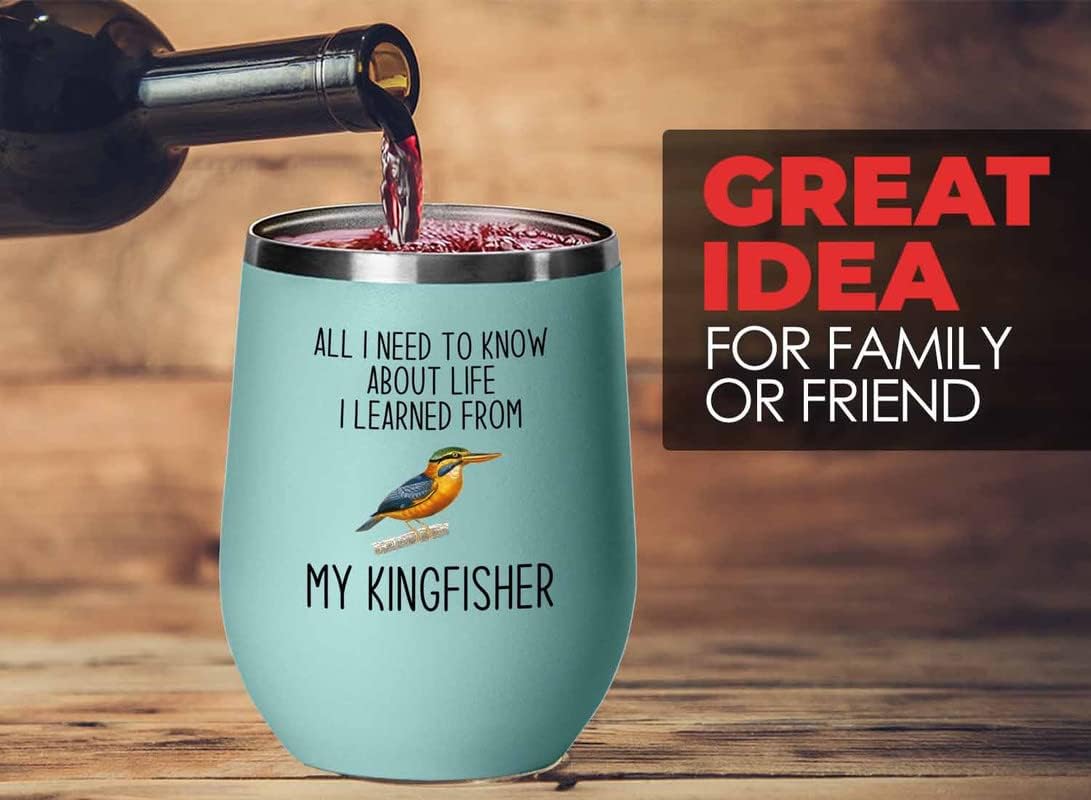 Bird Lover Teal Edition Wine Tumbler 12oz - Lfe my bird - Hummingbird Nest Cage Parrot Dad Gardening Outdoor Birdwatcher Feeder