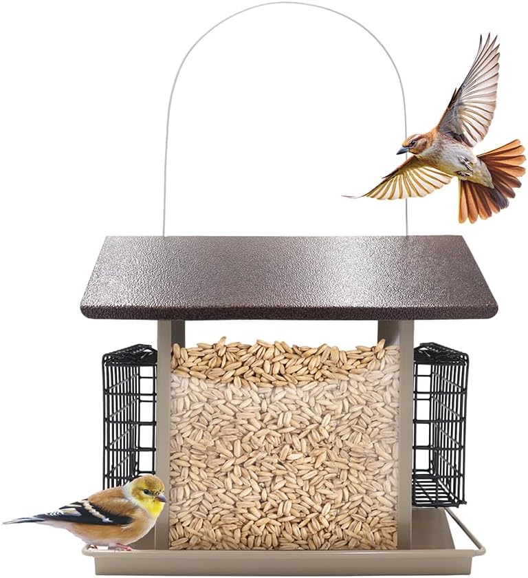 Zenport Z38073 Large Hopper Bird Feeder, 6-Quart Seed Capacity