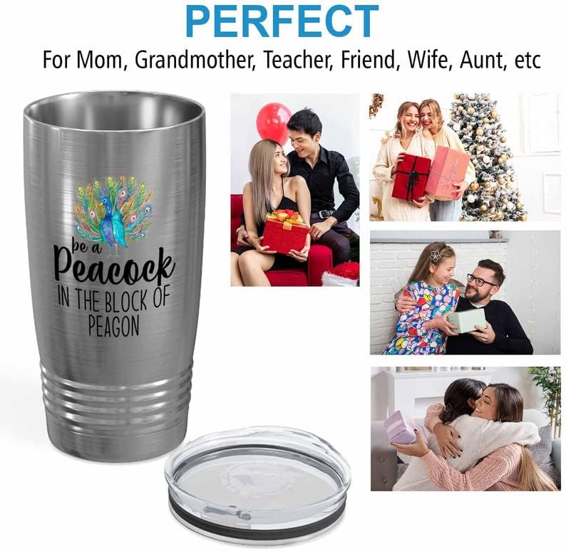 Bird Lover Silver Edition Viking Tumbler 20oz - Peacock Block pgeons - Hummingbird Nest Cage Parrot Dad Gardening Outdoor Birdwatcher Feeder